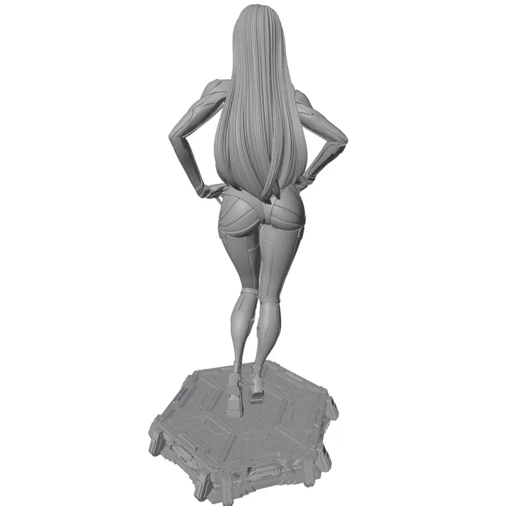 1/24 Cyborg Woman with Long Hair, Resin Model Figure Kit, Anime Theme, Unassembled and Unpainted