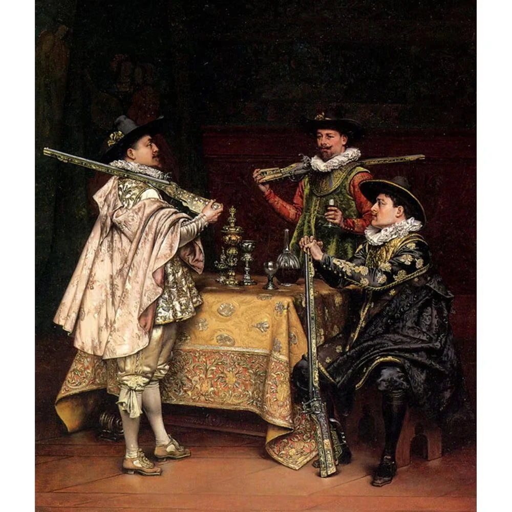 1/24 Napoleonic Interior Scene, 3 Figures, Resin Model Diorama Kit, Unassembled and Unpainted