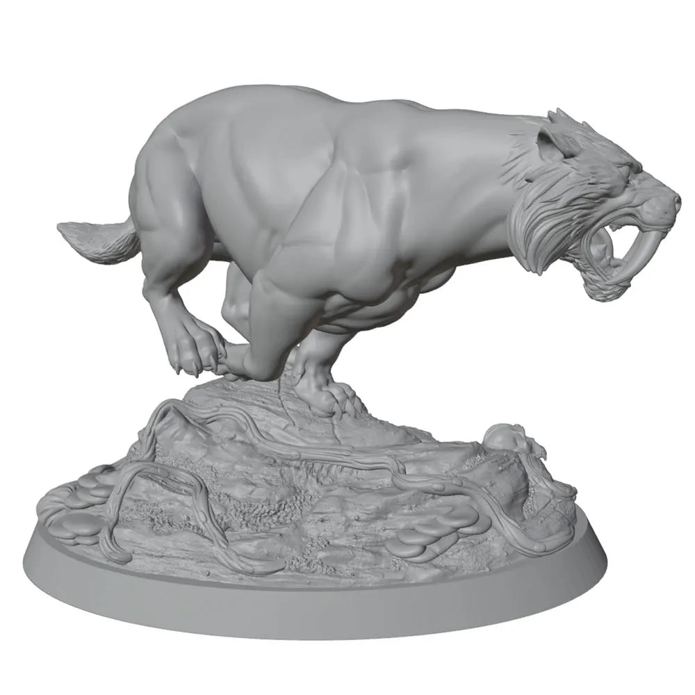 75mm Saber-Toothed Tiger, Resin Model Creature Kit, Wildlife Theme, Unassembled and Unpainted