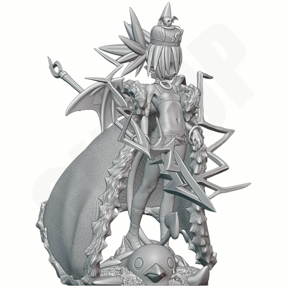 1/24 Spiky-Haired Anime Demon in Red Cape, Resin Model Figure Kit, Fantasy Theme, Unassembled and Unpainted