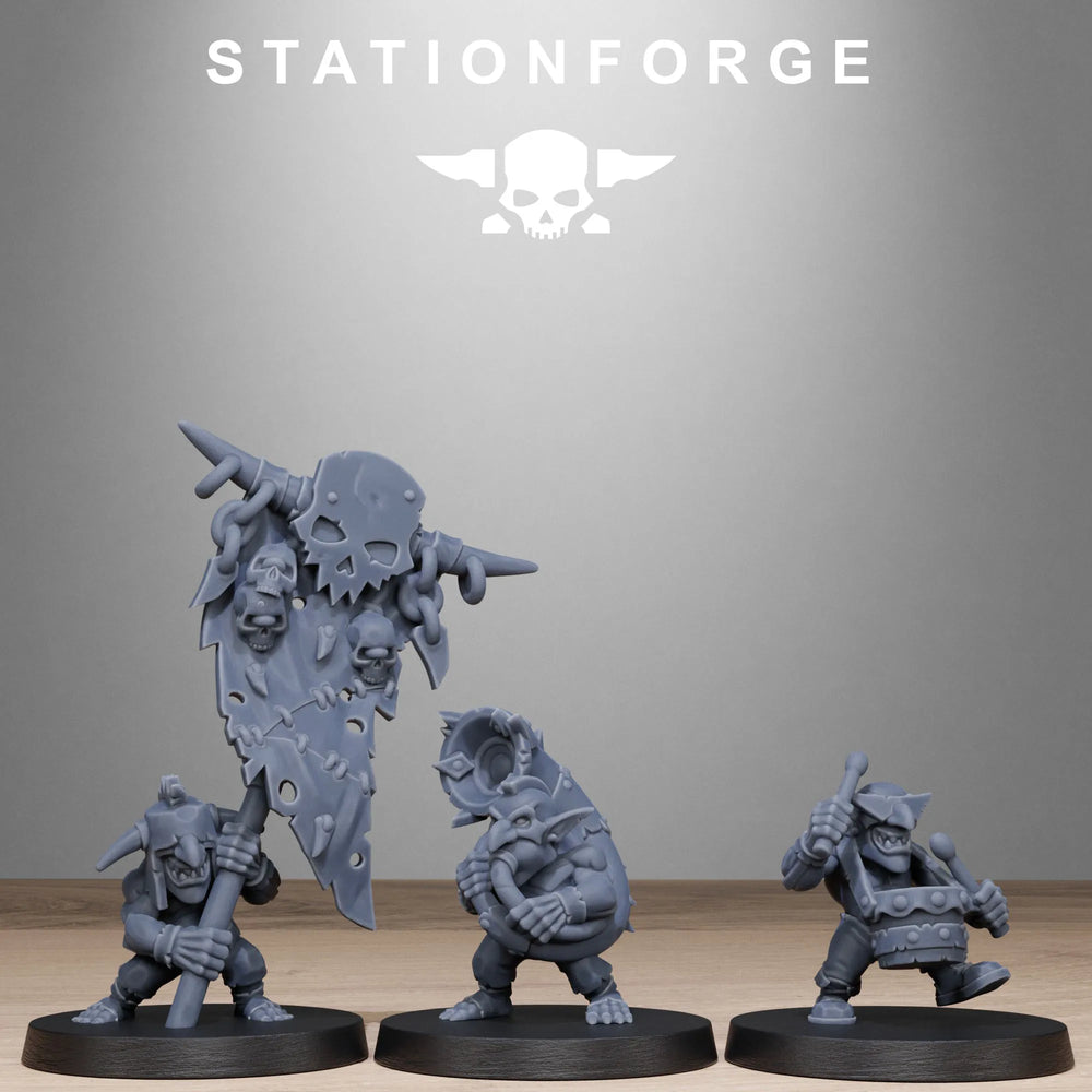 32mm Dark Fantasy Orc War Boss, 12 Figures, Resin Model Figure Kit, Fantasy Theme, Unassembled and Unpainted