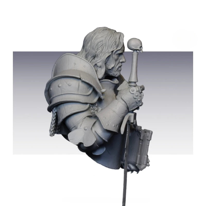 85mm Medieval Knight Warrior with Alternate Heads, 2 Figures, Resin Model Bust Kit, Unassembled and Unpainted