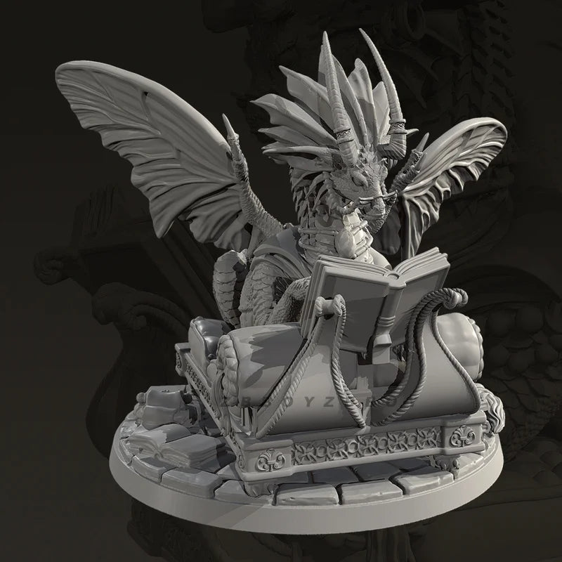 90mm Dragon of Reading, 3 Figures, Resin Model Figure Kit, Fantasy Theme, Unassembled and Unpainted