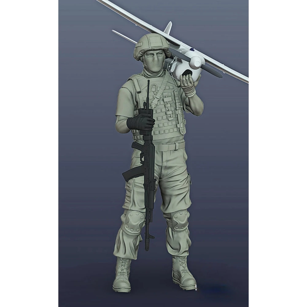 75mm Modern Russian UAV Technician, Resin Model Figure Kit, Unassembled and Unpainted