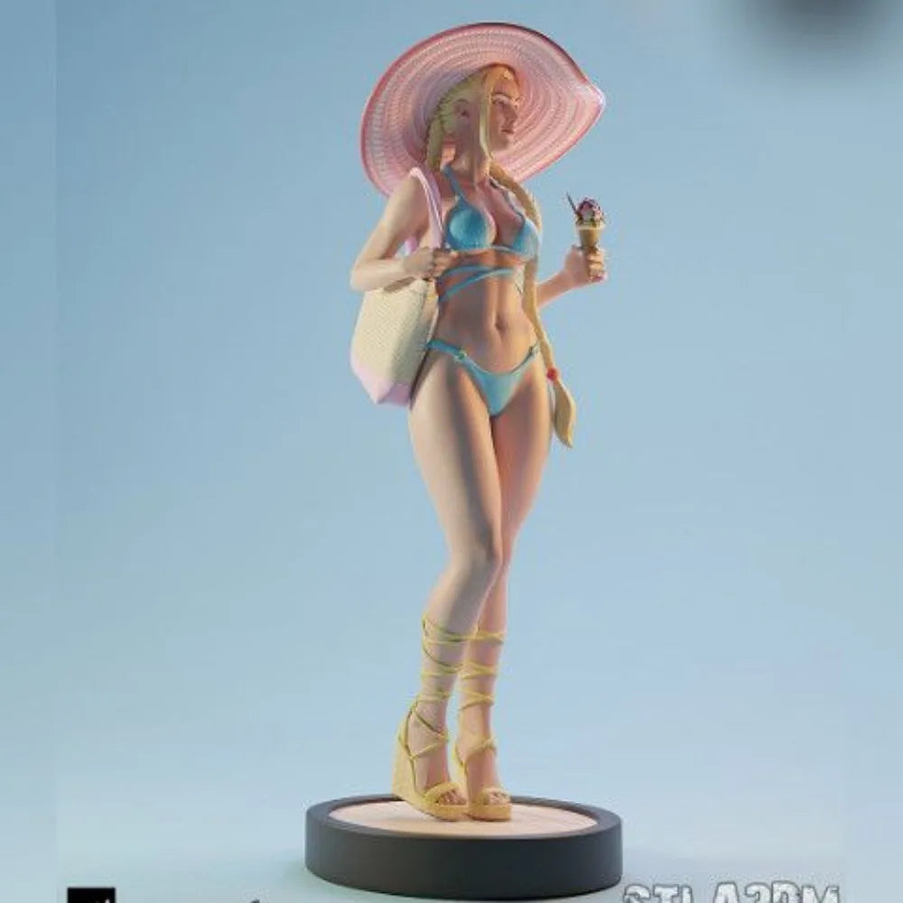 Summer Swimsuit Beauty, Resin Model Figure Kit, Unassembled and Unpainted