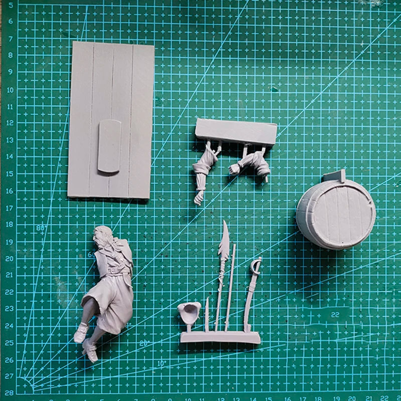 1/24 Harpooner Warrior, Resin Model Figure Kit, Fantasy Theme, Unassembled and Unpainted