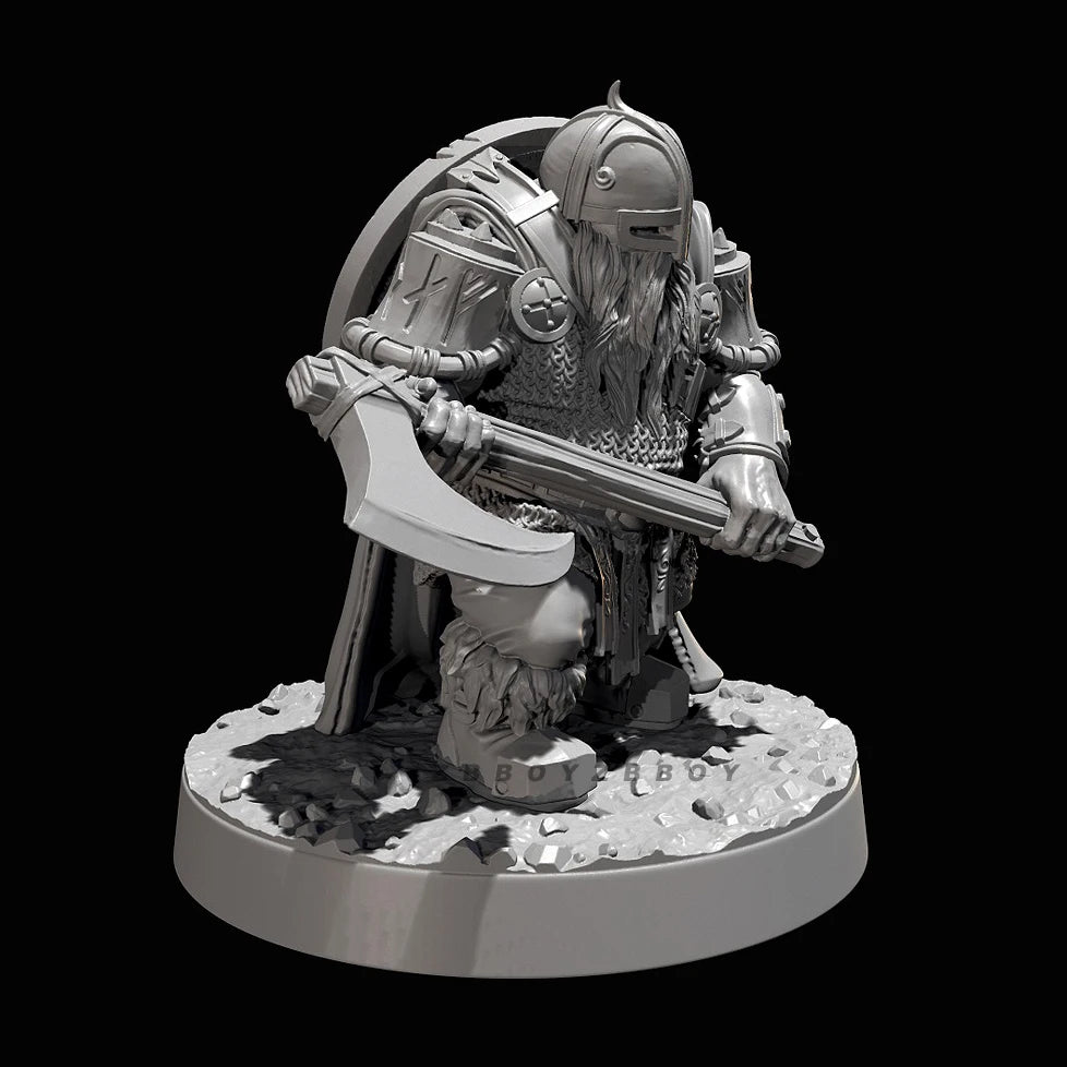 75mm Dwarf Warrior, Resin Model Figure Kit, Fantasy Theme, Unassembled and Unpainted