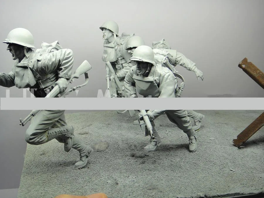 1/16 WWII Allied Soldiers, 6 Figures, Resin Model Figure Kit, Unassembled and Unpainted