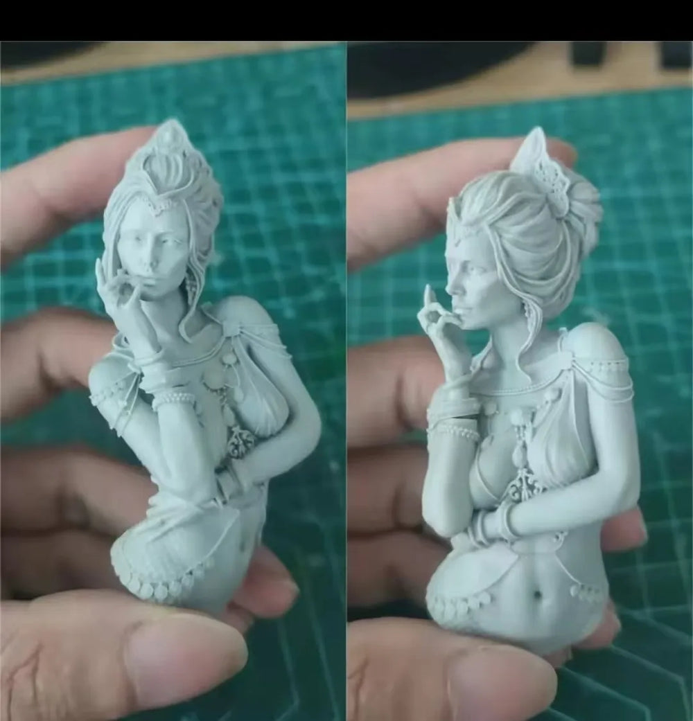 1/10 Ornate Fantasy Female, Resin Model Bust Kit, Fantasy Theme, Unassembled and Unpainted