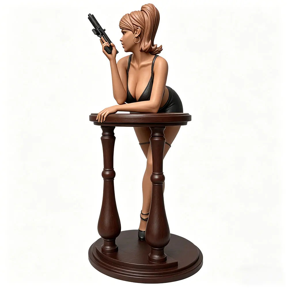 75mm Retro Female Spy Agent, Resin Model Figure Kit, Unassembled and Unpainted