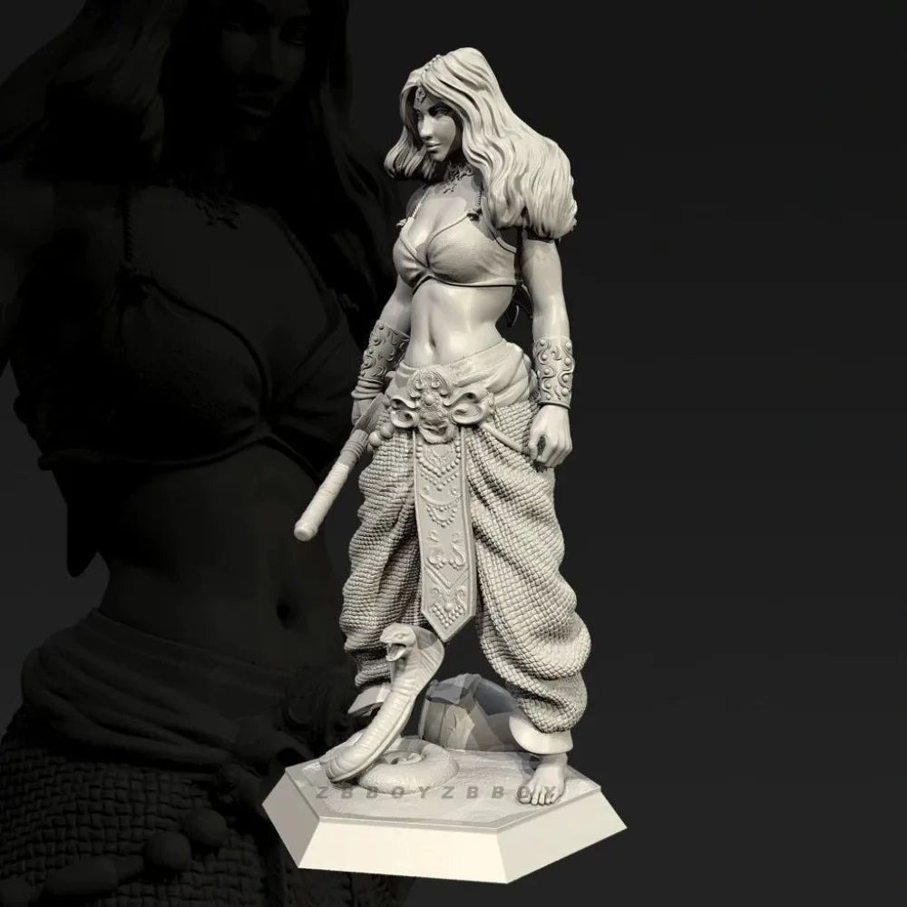 38mm Arabian Female Warrior, Resin Model Figure Kit, Fantasy Theme, Unassembled and Unpainted
