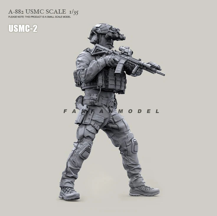 1/35 Modern USMC Fire Team in Combat Positions, 3 Figures, Resin Model Figure Kit, Unassembled and Unpainted