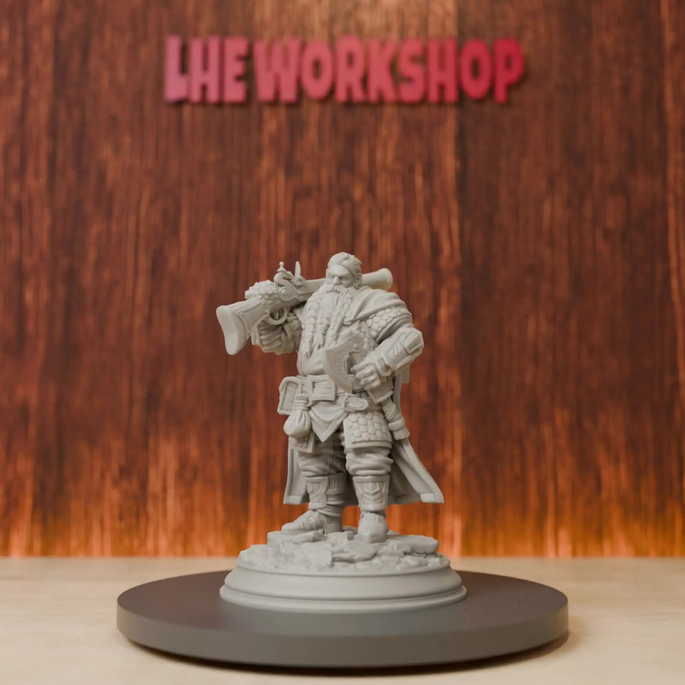 75mm Dwarf Marksman Hunter, Resin Model Figure Kit, Fantasy Theme, Unassembled and Unpainted