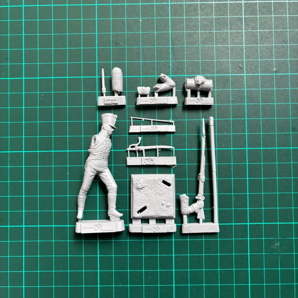 54mm Napoleonic Russian Guards Rifle Regiment NCO, Resin Model Figure Kit, Unassembled and Unpainted