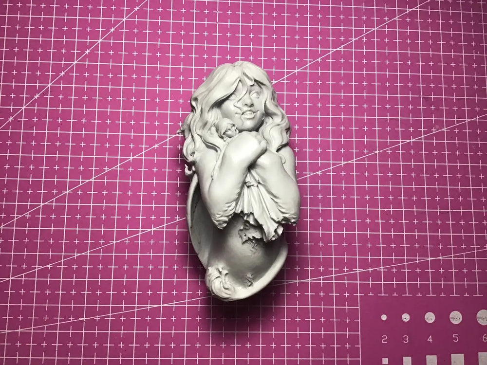 90mm Fantasy Female, Resin Model Bust Kit, Unassembled and Unpainted