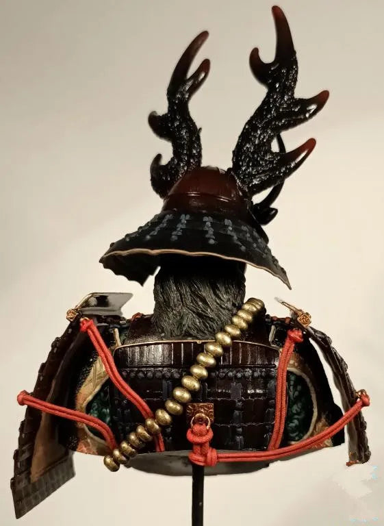 1/9 Samurai Warlord in Ornate Armor with Antler Helmet, Resin Model Bust Kit, Fantasy Theme, Unassembled and Unpainted