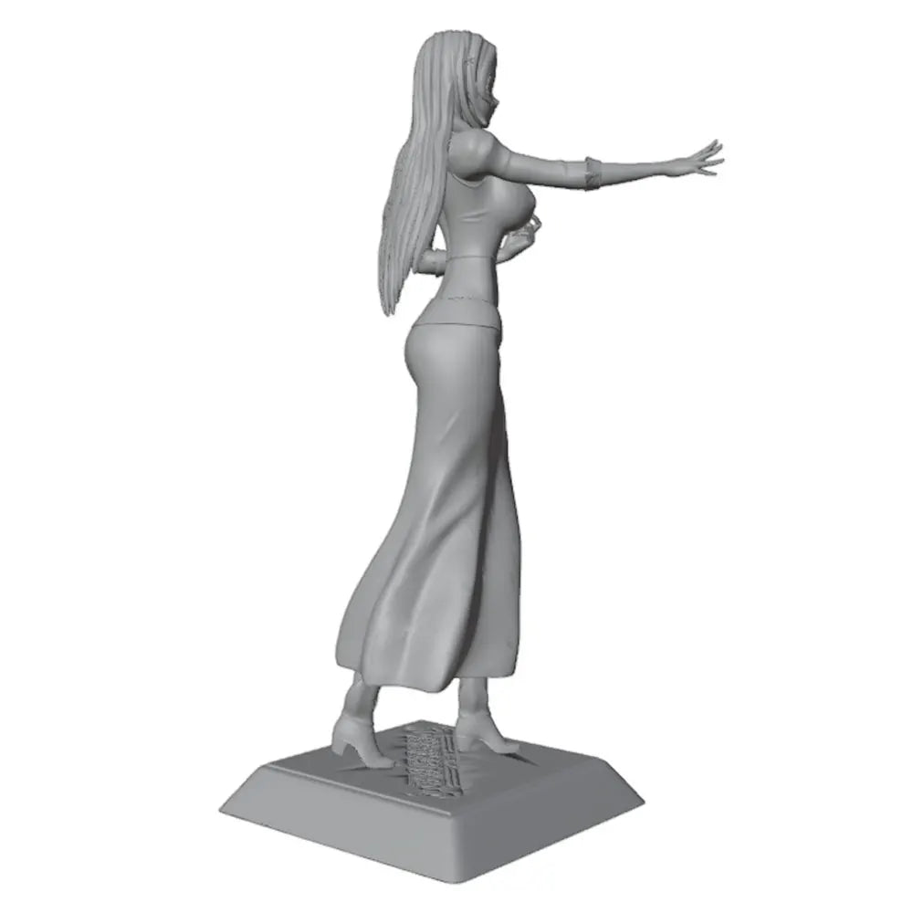 75mm Sorceress with Staff in Ornate Gown, Resin Model Figure Kit, Fantasy Theme, Unassembled and Unpainted