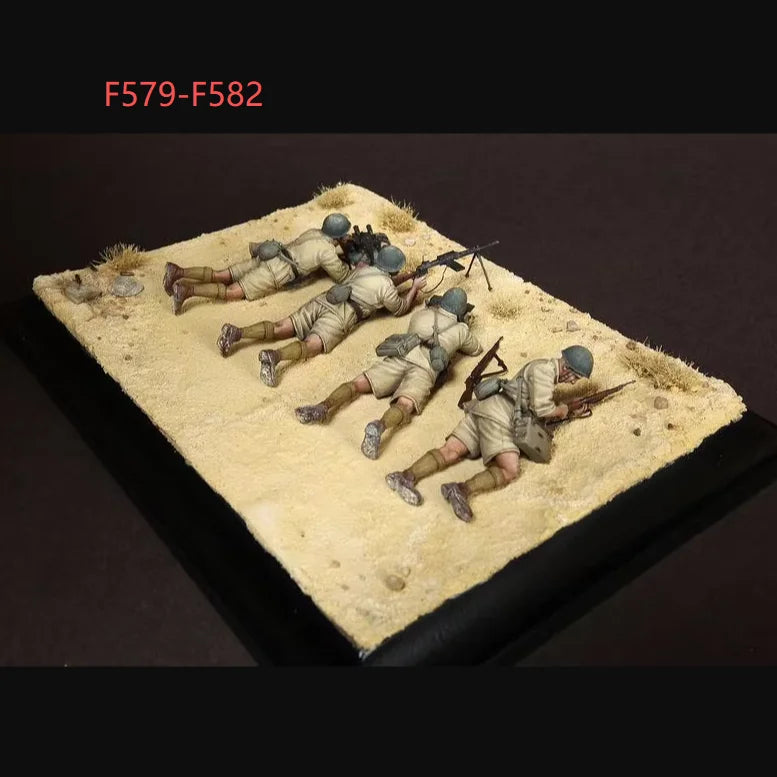 1/35 WWII British 8th Army Infantryman Leaning, Resin Model Figure Kit, Unassembled and Unpainted