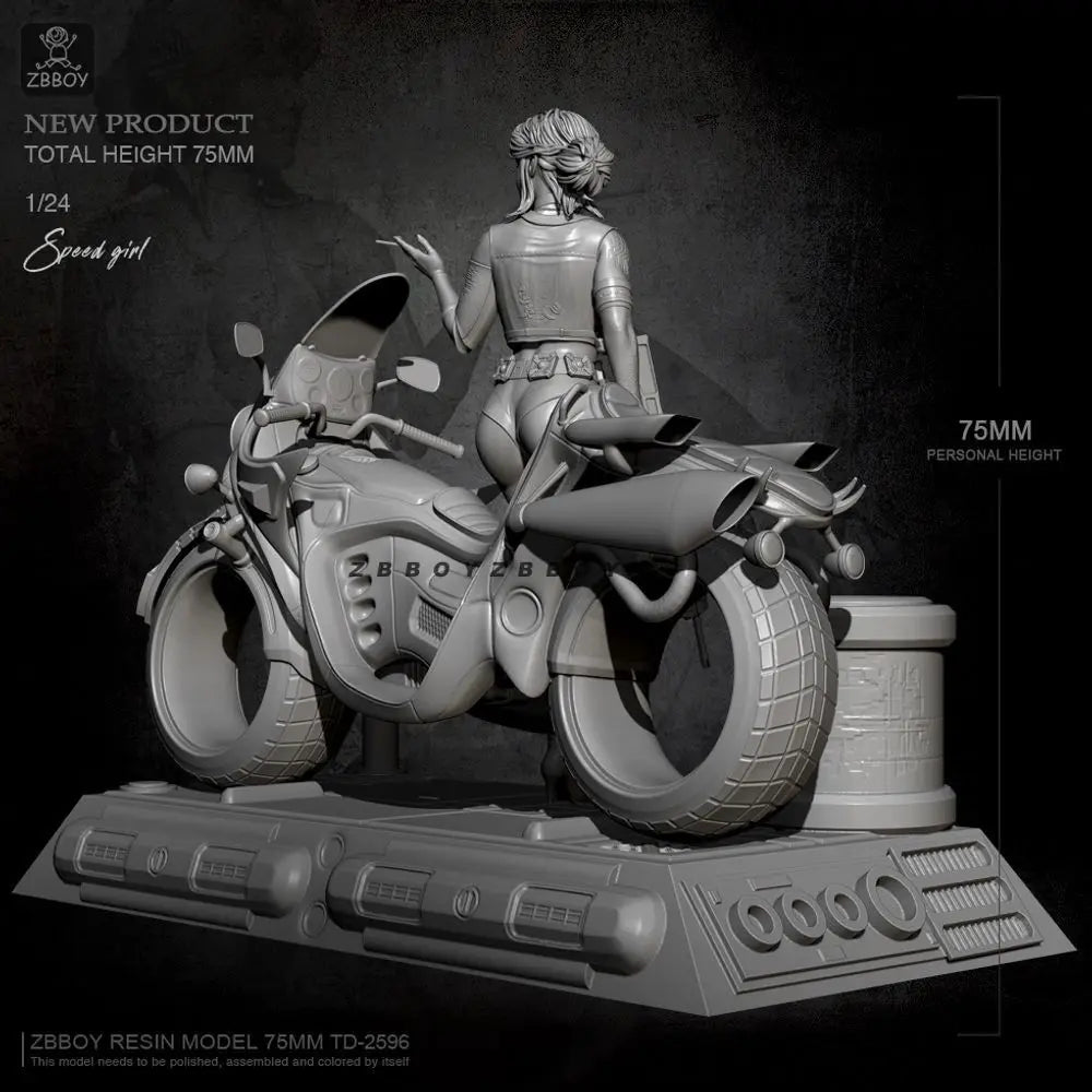 1/24 Speed Lady, Resin Model Figure Kit, Unassembled and Unpainted