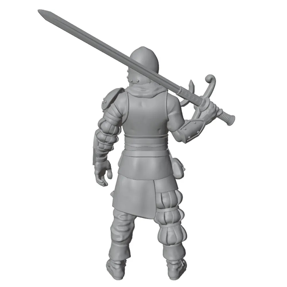 75mm Medieval Bearded Viking Warrior with Greatsword, Resin Model Figure Kit, Unassembled and Unpainted