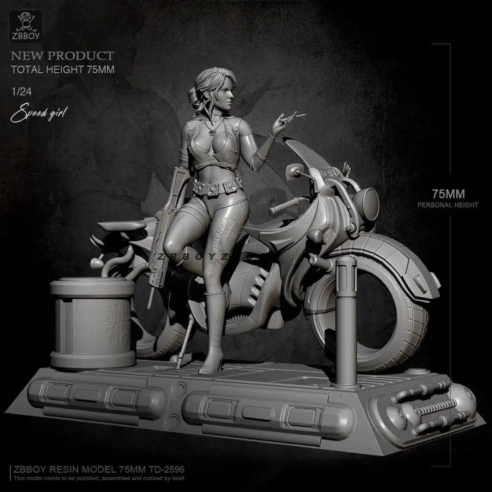 1/24 Speed Lady, Resin Model Figure Kit, Unassembled and Unpainted