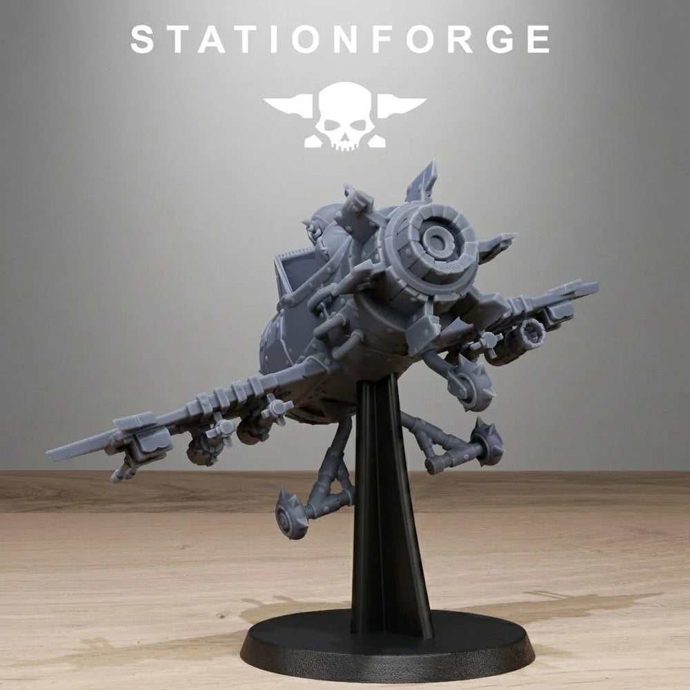 Ork Fighter, 6 Figures, Resin Model Aircraft Kit, Sci-Fi Theme, Unassembled and Unpainted