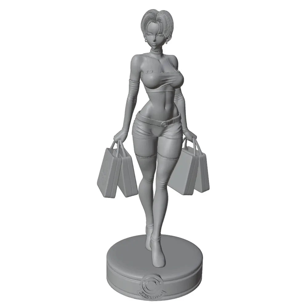 1/24 Modern Shopping Girl, Resin Model Figure Kit, Anime Theme, Unassembled and Unpainted