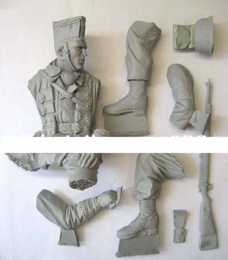 1/9 WWI Soldier on Motorcycle, Resin Model Figure Kit, Unassembled and Unpainted