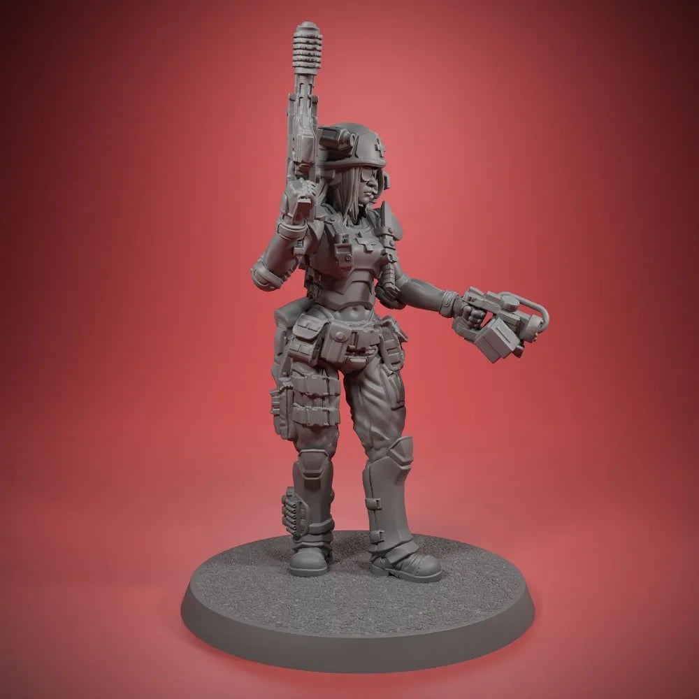 32mm Tactical Soldier, Resin Model Figure Kit, Sci-Fi Theme, Unassembled and Unpainted