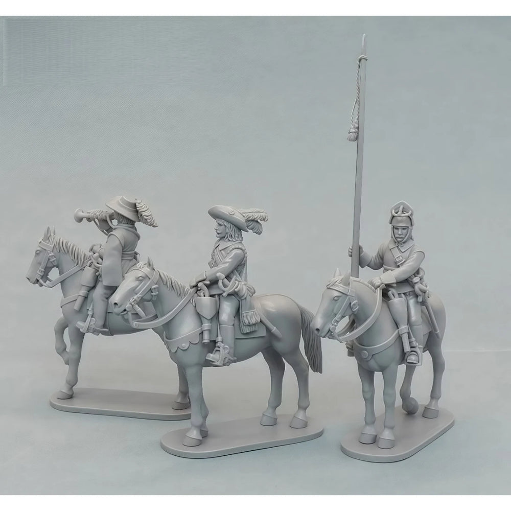 28mm WWI Cavalry Command Group, 11 Figures, Resin Model Figure Kit, Unassembled and Unpainted