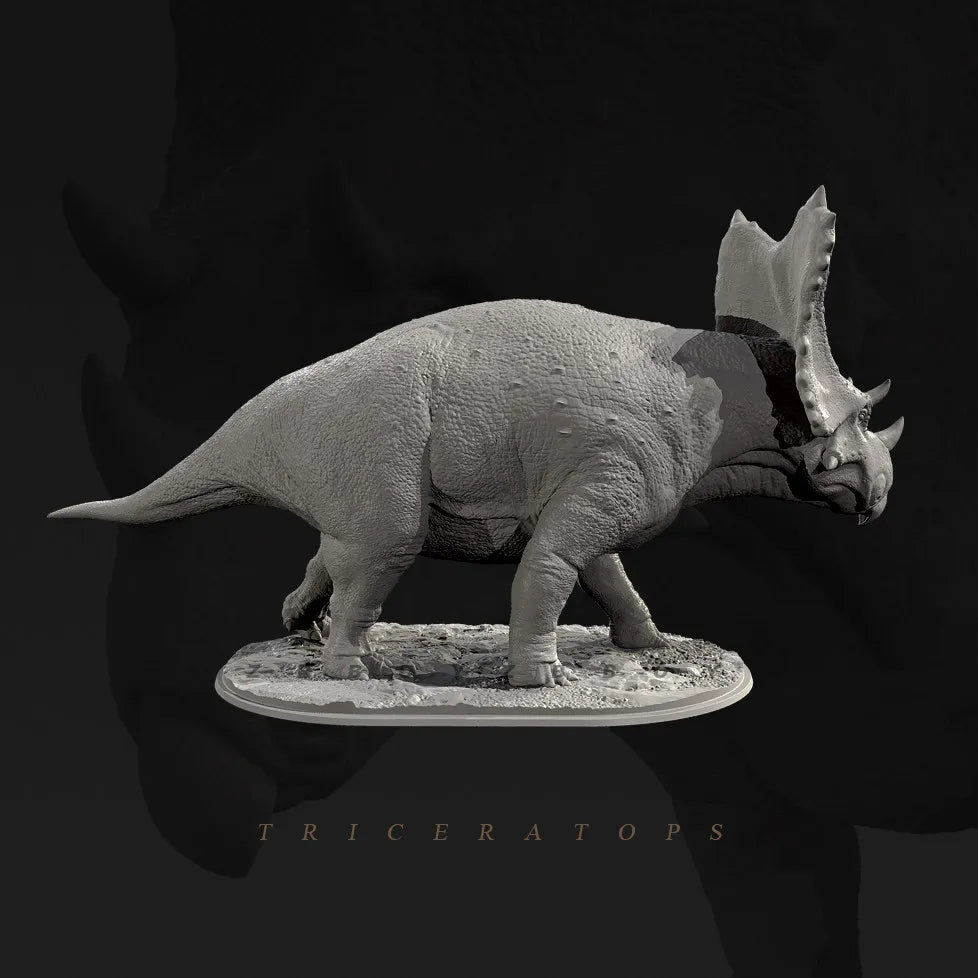 35mm Triceratops Dinosaur Set, 5 Figures, Resin Model Creature Kit, Wildlife Theme, Unassembled and Unpainted