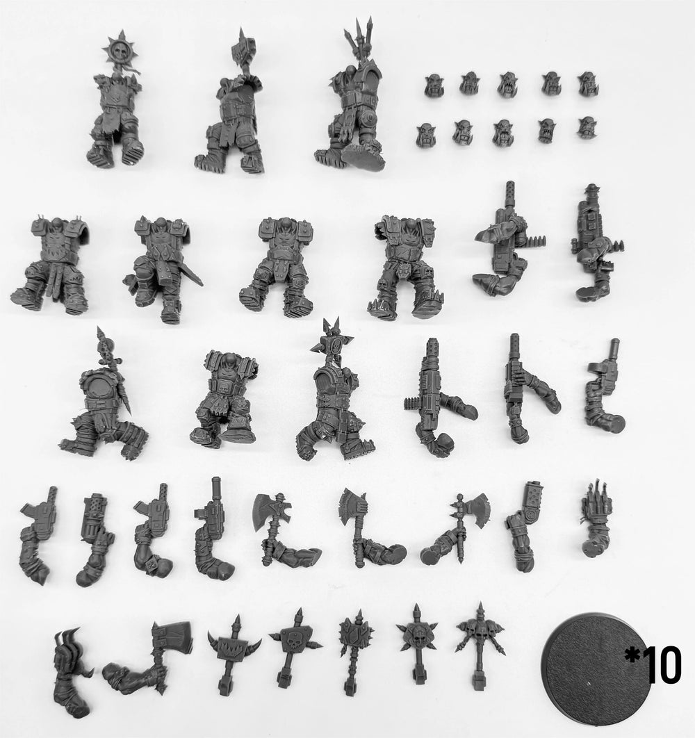 32mm Grimdark Fantasy Soldiers, 35 Figures, Resin Model Figure Kit, Fantasy Theme, Unassembled and Unpainted