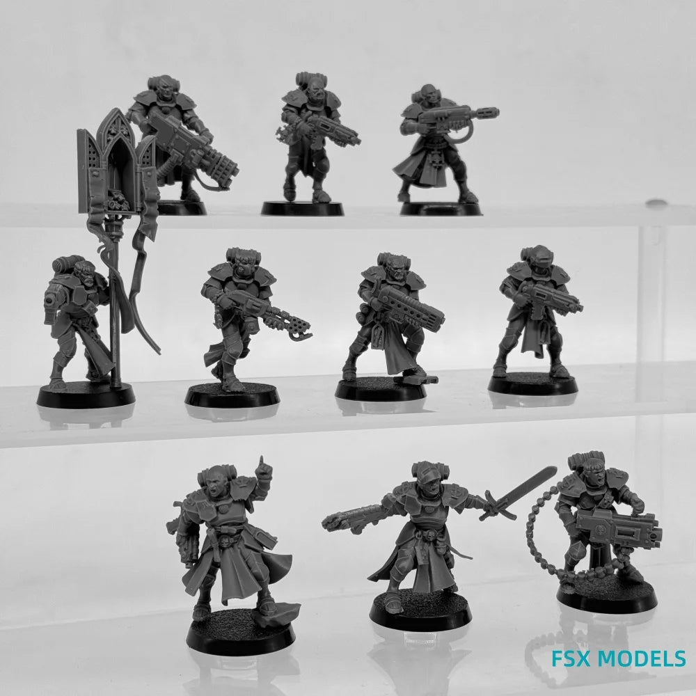 Heavy Infantry Squad, 38 Figures, Resin Model Figure Kit, Sci-Fi Theme, Unassembled and Unpainted