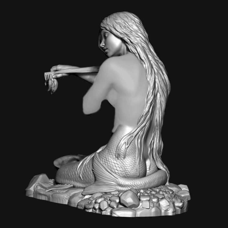 80mm Mermaid, Resin Model Figure Kit, Fantasy Theme, Unassembled and Unpainted