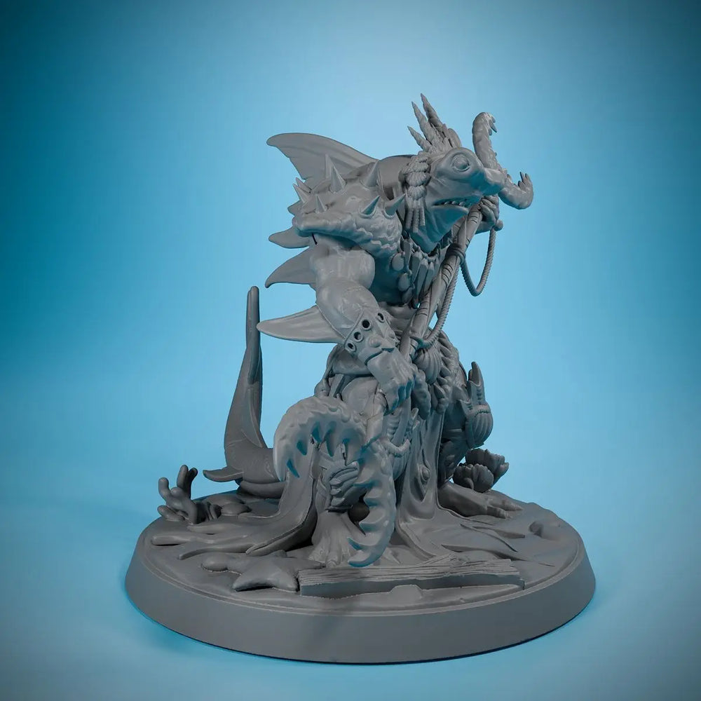 Shark King Demon, Resin Model Figure Kit, Fantasy Theme, Unassembled and Unpainted