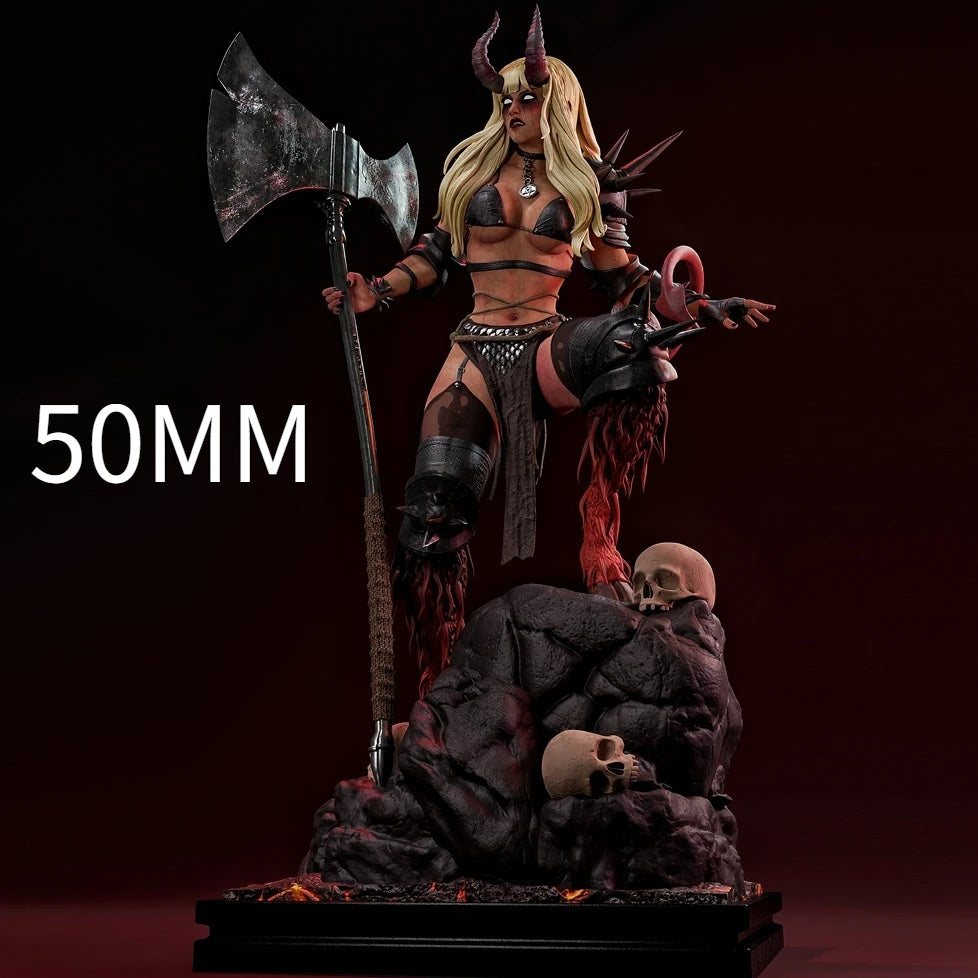 90mm Demon Queen Succubus, Resin Model Figure Kit, Fantasy Theme, Unassembled and Unpainted