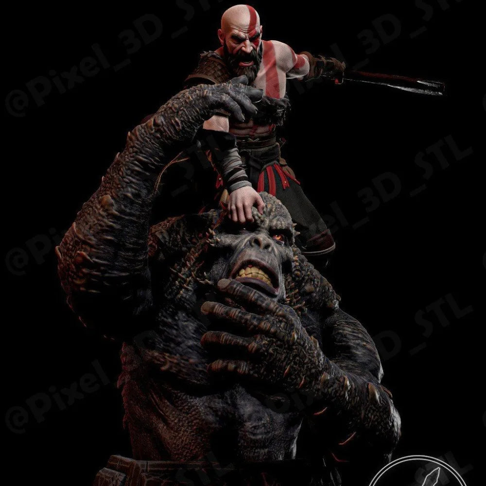 Barbarian Warrior Beast, 2 Figures, Resin Model Figure Kit, Fantasy Theme, Unassembled and Unpainted