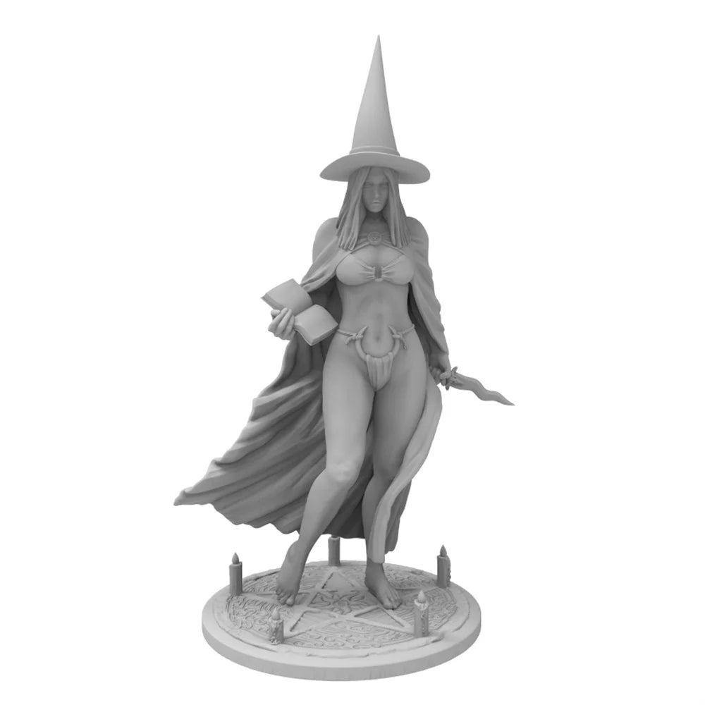 1/24 Witch Sorceress, Resin Model Figure Kit, Fantasy Theme, Unassembled and Unpainted