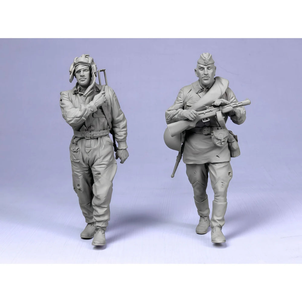 1/35 WWII Soviet Infantry Set, 6 Figures, Resin Model Figure Kit, Unassembled and Unpainted