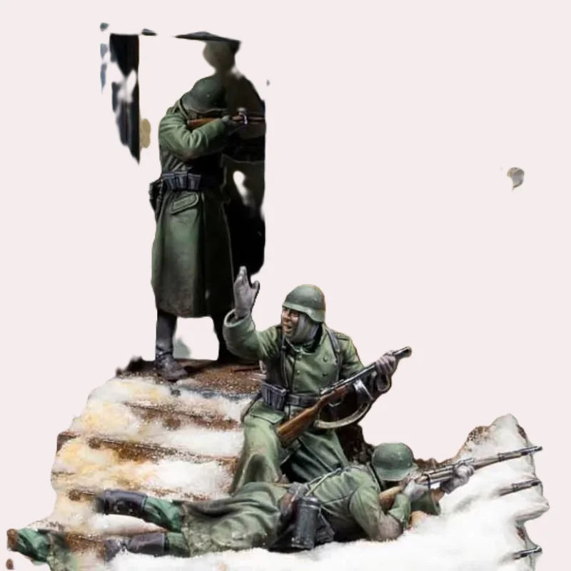 1/35 WWII Infantry Soldier, 3 Figures, Resin Model Figure Kit, Unassembled and Unpainted