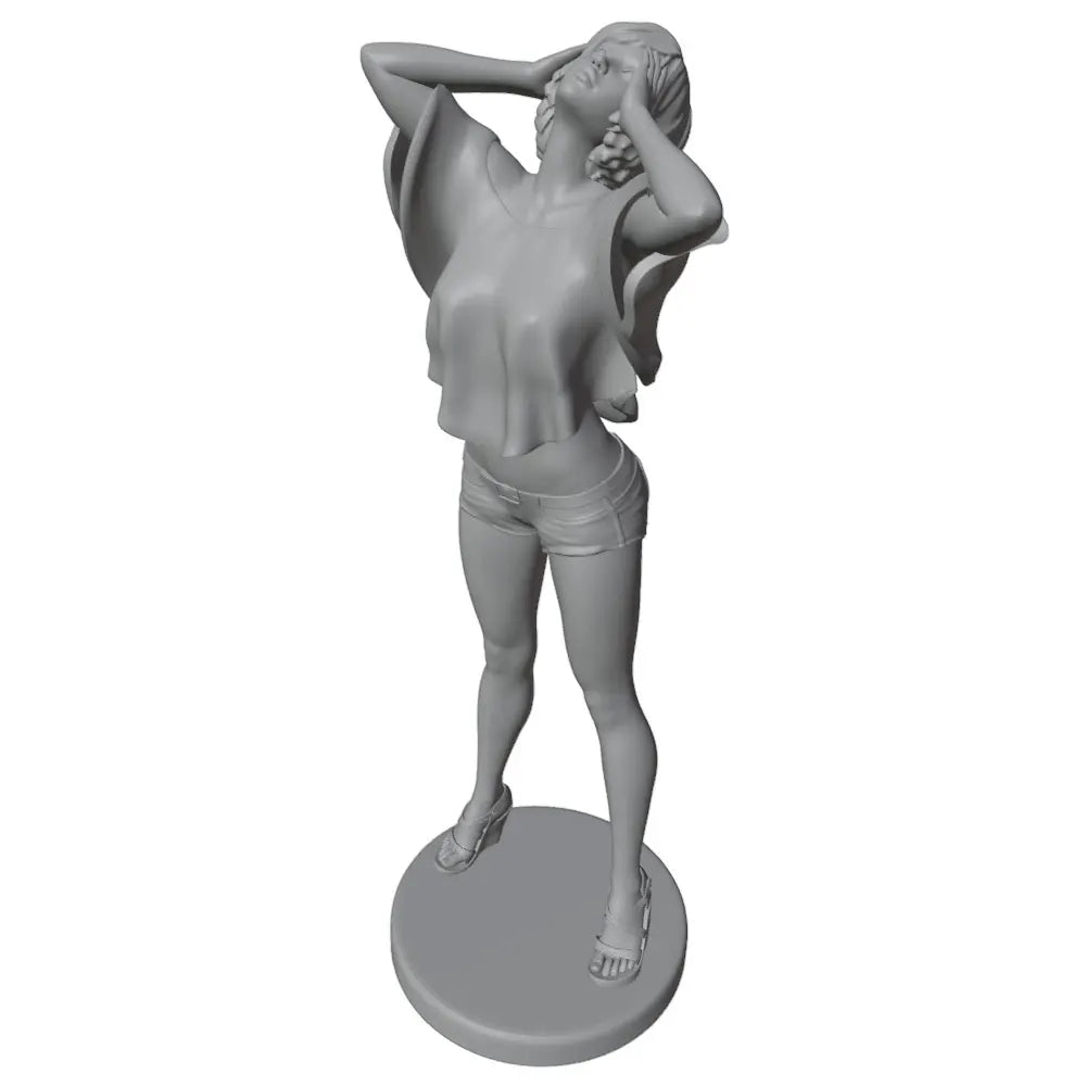 1/24 Casual Pin-up in Shorts and Flip-Flops, Resin Model Figure Kit, Unassembled and Unpainted