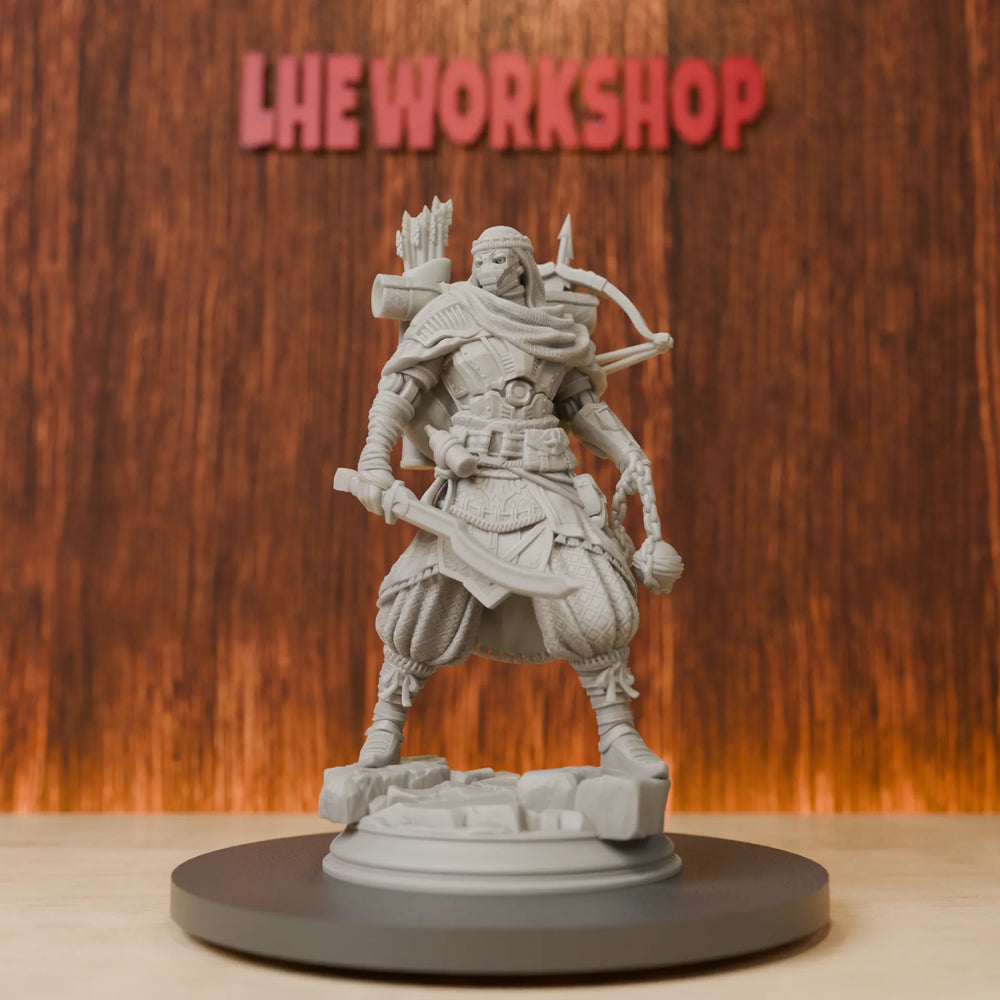 28mm Barbarian Warrior, Resin Model Figure Kit, Fantasy Theme, Unassembled and Unpainted