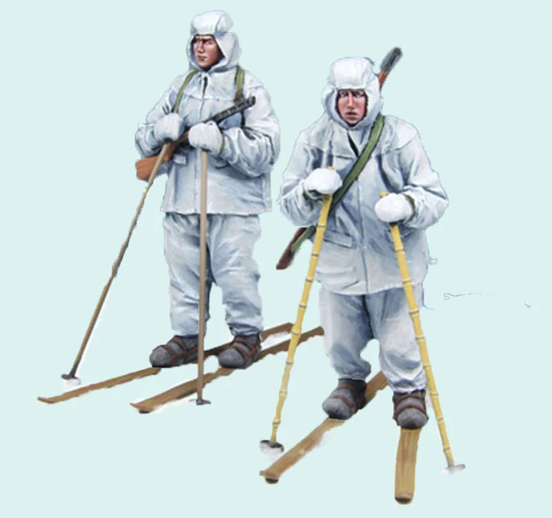 1/35 WWII German Winter Mountain Troops, 2 Figures, Resin Model Figure Kit, Unassembled and Unpainted