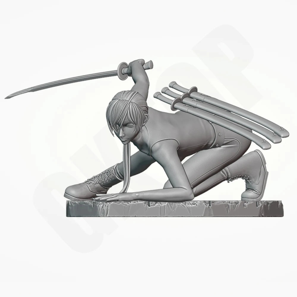 1/24 Ninja Swordsman Female, Resin Model Figure Kit, Unassembled and Unpainted