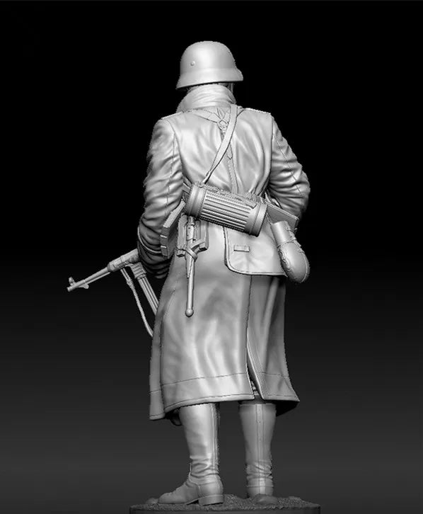 1/16 WWII German Infantry Rifleman Standing Alert, Resin Model Figure Kit, Unassembled and Unpainted