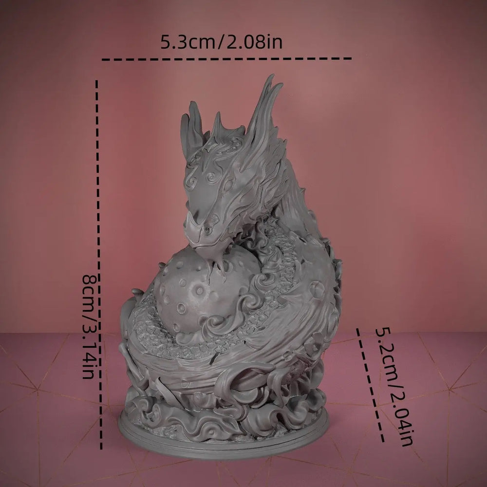 80mm Dragon Loong, Resin Model Bust Kit, Fantasy Theme, Unassembled and Unpainted