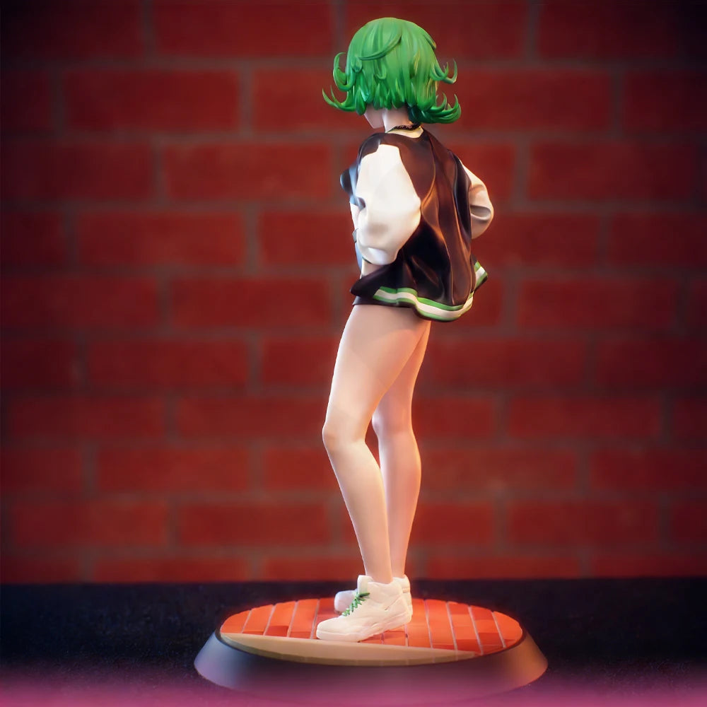 1/24 Green-Haired Female Character, Resin Model Figure Kit, Unassembled and Unpainted