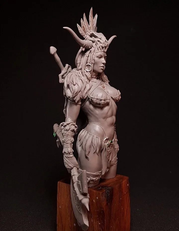 1/12 Tribal Warrior, Resin Model Figure Kit, Fantasy Theme, Unassembled and Unpainted