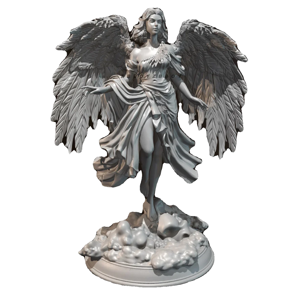 75mm Angelic Female, Resin Model Figure Kit, Fantasy Theme, Unassembled and Unpainted