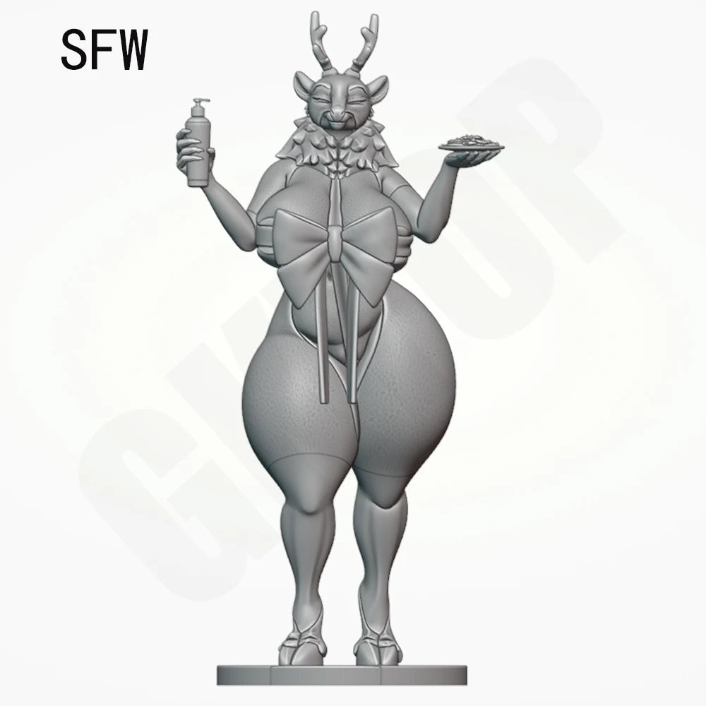 1/24 Anthropomorphic Reindeer, Resin Model Figure Kit, Wildlife Theme, Unassembled and Unpainted